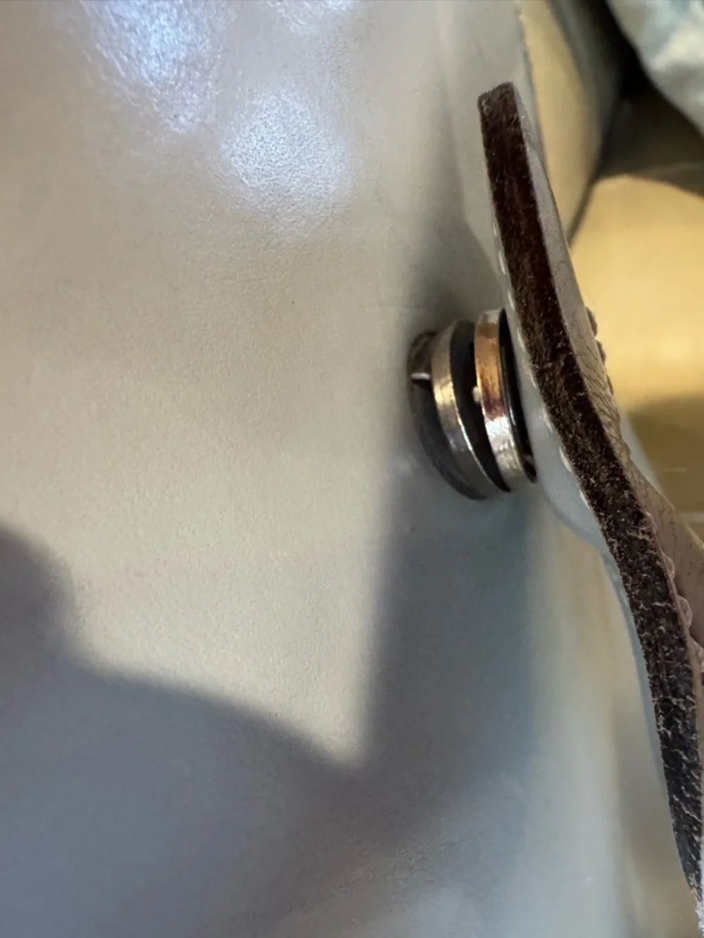 TOD'S Light Gray Leather Structured Solid Tote Bag : USED - Picture 16 of 16